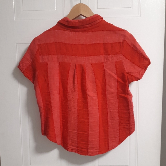 Red Linen Button Up Shirt - Picture 4 of 5